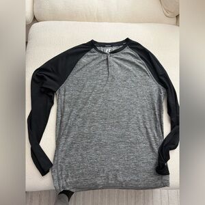 Gray and Black Long Sleeve Shirt